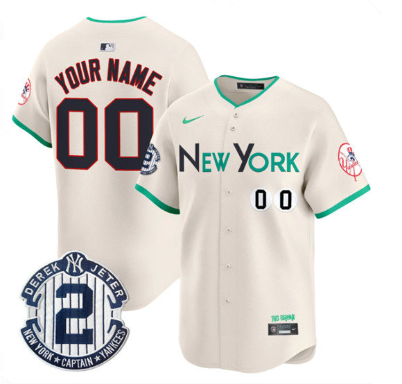 Men's New York Yankees ACTIVE PLAYER Custom Cream City Connect 2 Retirement Patch Vapor Limited Stitched Baseball Jersey